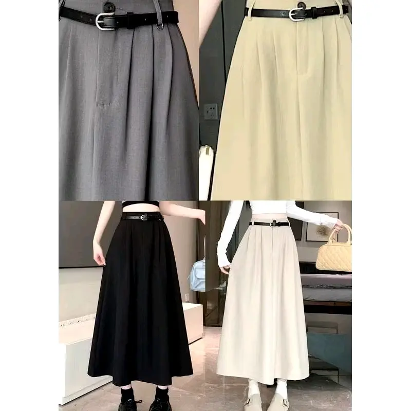 TITIKSTORE.ID-Rok Hana skirt Korean style bahan semi wool premium- rok panjang wanita casual
