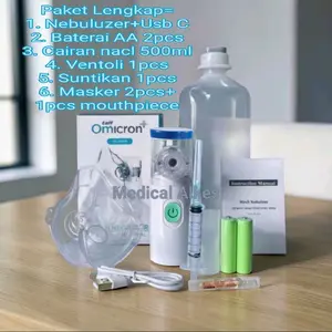 Nebulizer Portable Paket Lengkap Obat Cairan Alat Suntikan Nebulizer Anak / Dewasa Batuk Sesak Napas Asma Tinggi