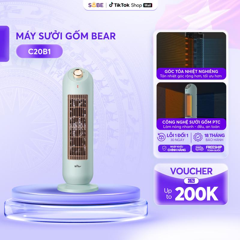 [BH 18 Tháng] Máy Sưởi Gốm BEAR, Máy Sưởi Phòng Ngủ Cho Trẻ Sơ Sinh An Toàn Làm Ấm Nhanh, Máy Sưởi Gốm Cho Bé, Máy Sưởi Ấm Mùa Đông,Máy Sưởi Cây 2000w Tiết Kiệm Điện - C20B1