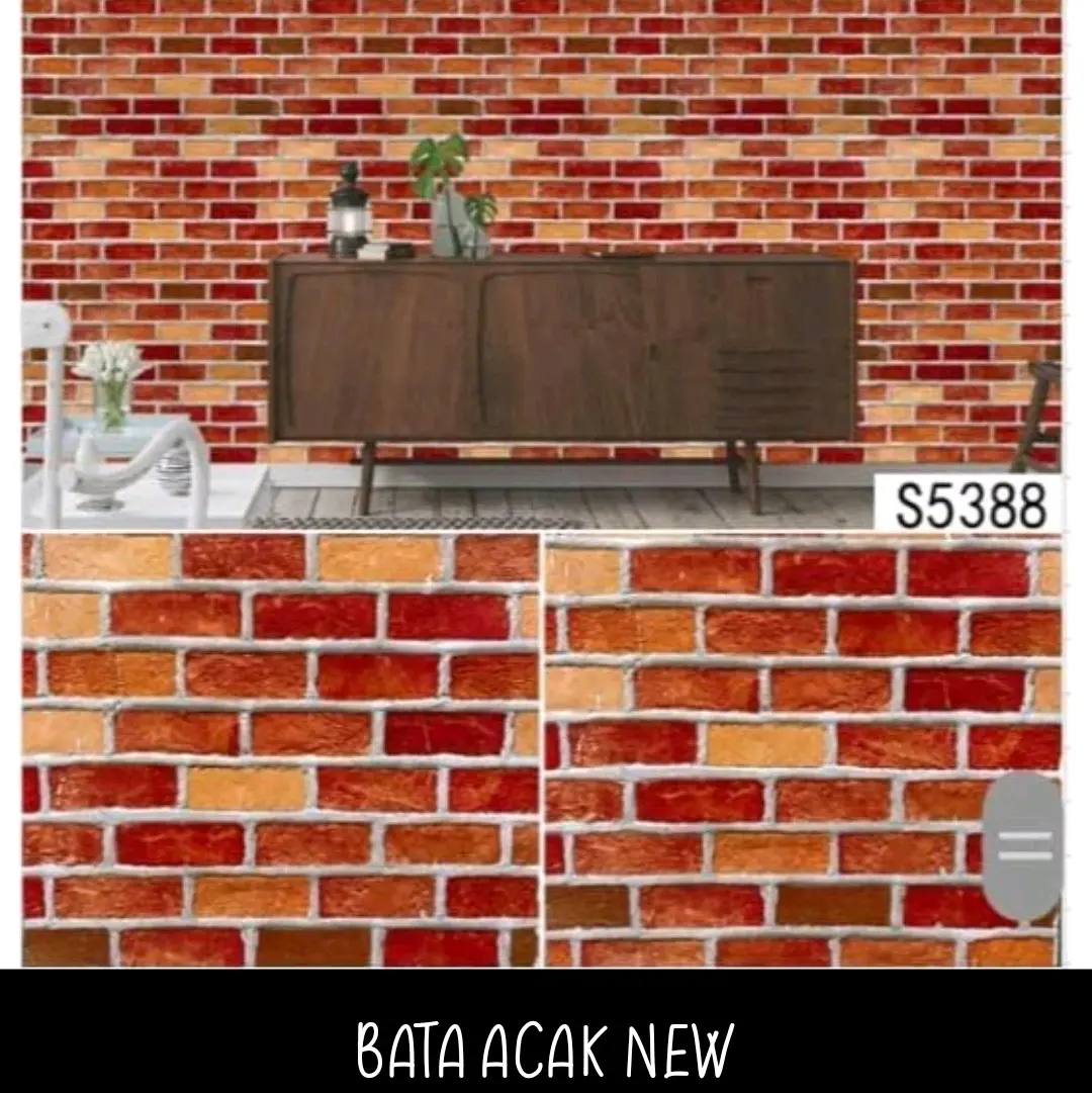 WALLPAPER DINDING MURAH MOTIF BATA COD BAYAR DITEMPAT - 45CM X 5 METER stiker