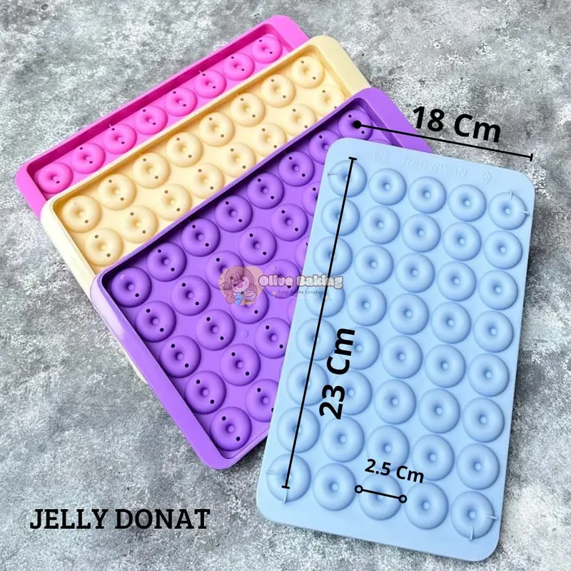 Cetakan Jelly Donat Mini Plastik Food Grade Permen Coklat Puding Jelly Jeli Biskuit Yupi Kue Kering Kecil Cake Gummy Mold 2