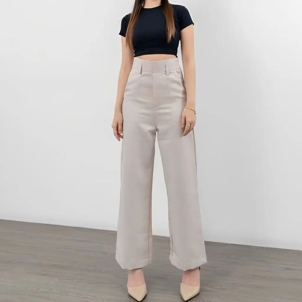 Diora Pants - Celana Highwaist Wanita Kulot Loose Panjang Straight Pants   Basic Simple Formal Casual Nyaman