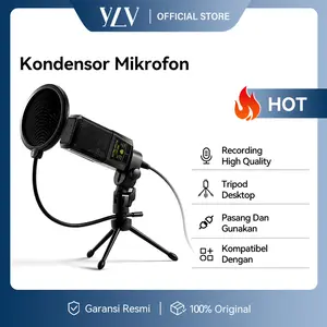 YLV US19 Mikrofon Studio Rekaman Desktop dengan Performa Luar Biasa Record High Kualitas untuk Live Streaming
