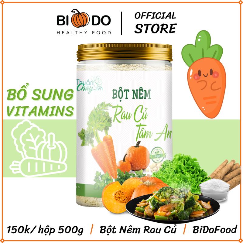  Hạt Nêm Chay Rau Củ Ngưu Bàng 500G - BiDoFood - Bột Nêm Gia Vị Ăn Dặm Cho Bé Không Caffeine Cay 