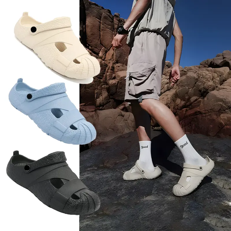 Sendal Slip On Clogs Premium Karet EVA Ukuran 36-44 untuk Pria dan Wanita/Sandal Sepatu Kets Olahraga Luar Ruangan/Sandal Cepat Kering 1