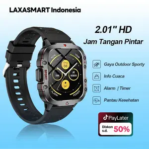 H11 Smartwatch Sport - Layar Sentuh 2.01 Inch,  FITUR Led SUPER TERANG, Bisa Telepon Suara & Main Game, Kalkulator, Stopwatch, Pemutar Musik - Tampilan Mewah Cocok untuk Pria Wanita, Atur Ponsel Pakai Jam Tangan, Merah Putih,health Monitor, Bluetooth call
