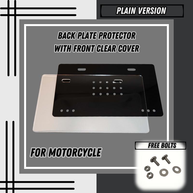 BACK PLATE SHIELD/PROTECTOR and CLEAR COVER FOR MOTORCYCLE WITH ...