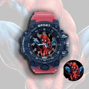 Jam Tangan Anak Laki Laki Sport Spiderman 01 Keren Anti Air FREE Baterai Cadangan