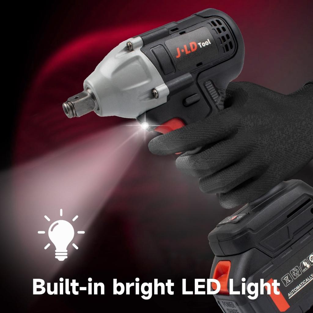 J.LD TOOL Mesin Bor Impact Wrench Cordless 88VF-4.0Ah 350NM dengan Kecepatan Variabel Torsi