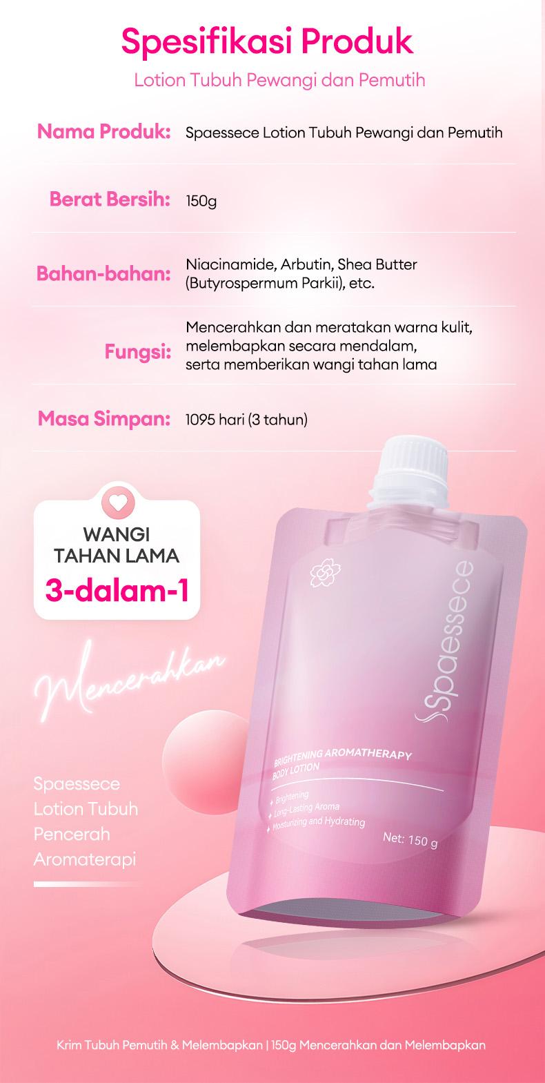 【HALAL】Spaessece Dr.ville Bodylotion Tubuh Aromaterapi Pencerah | Krim Tubuh Pemutih & Melembapkan | 150g Mencerahkan, Melembapkan, dan Wangi Tahan Lama dalam Satu Produk Niacinamide Acid Lightening toneup