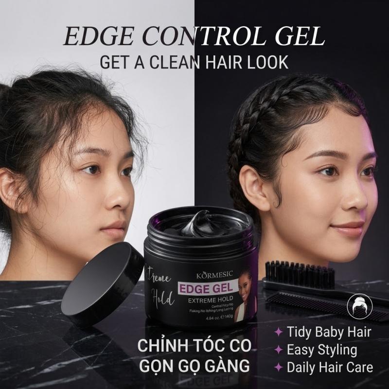 Gel tạo kiểu tóc KORMESIC 140g| Gel Chỉnh Tóc Nữ Nam Tiện Lợi| Tạo Kiểu Tóc Gọn Gàng, Chăm Sóc Tóc Hàng Ngày