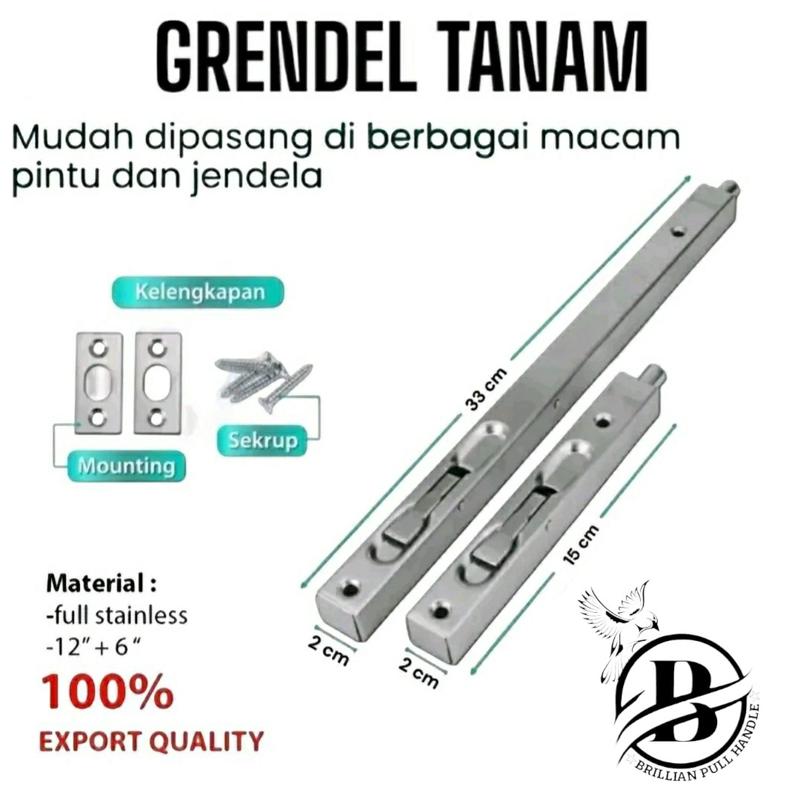 Product Introduction of Grendel Tanam Stainless Steel 6 inch + 12 inch Pintu Kuputarung 6