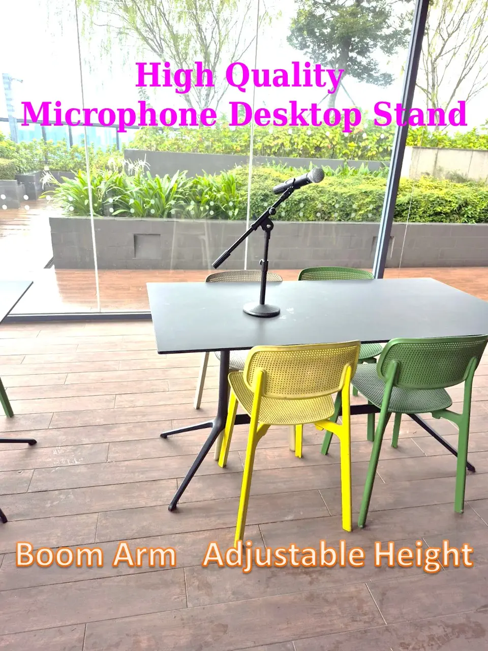Desktop microphone stand with adjustable Boom Arm is the perfect microphone stand podcast recording, live stream and broadcast .