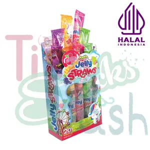 [TishTash] | Kiokio Jelly Straws Isi 20 Pcs | Permen Jelly Stick Mix Rasa Buah Mangga Anggur Apel Leci Stroberi | Snack Anak Murah | Jelly Sedot Viral | Halal Indonesia | Grosir Jajanan | Bingkisan Ulang Tahun | Souvenir | Permen Kenyal | BPOM | Ready Sto
