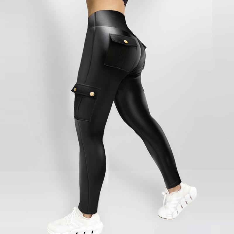 TikTok Shop ChicMe Womens Butt Lifting Leggings with Flap Pockets High Waist Tummy Control Workout Cargo Leggings Yoga Pants