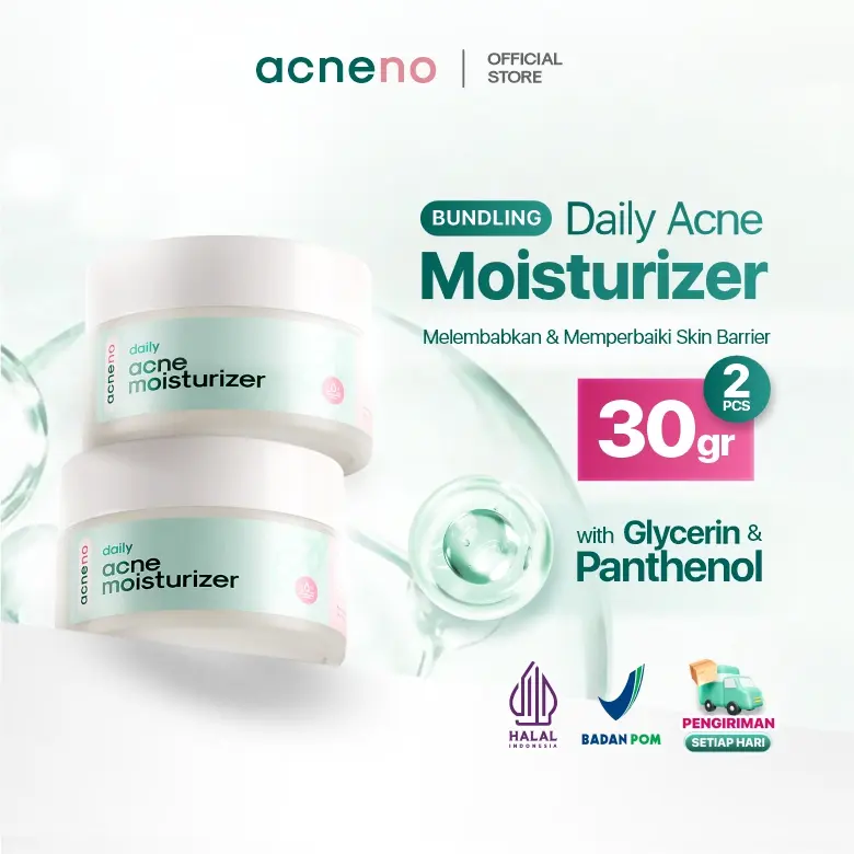 [NEW] Acneno Daily Acne Moisturizer isi 30gr | Melembabkan & Memperbaiki Skin Barrier Dengan Kandungan Panthenol  | Mencegah Jerawat | Aman Untuk Bumil & Busui | BPOM Original 1
