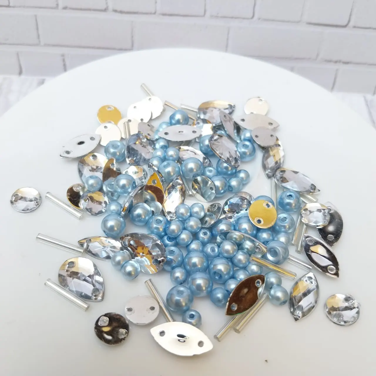Mutiara berat meronce lubang tembus payet mix kombinasi per 10 gram Bambu Kerajinan manik kristal luxury tempel kirana beads serok 🪩