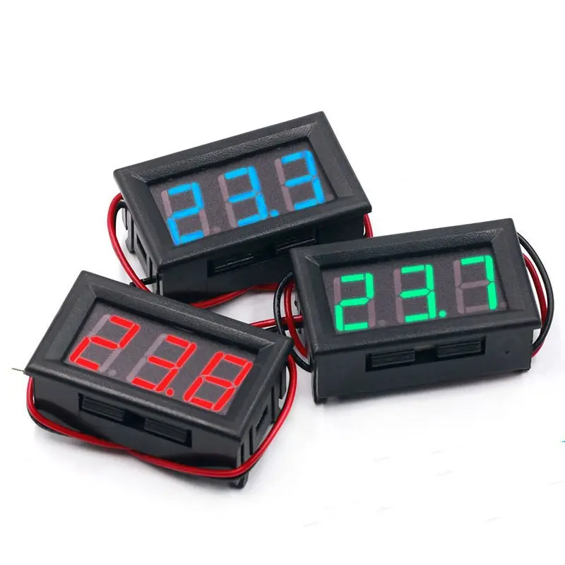 Digital DC 12v 24v 60v 100v Voltmeter Ampmeter for solar car motorcycle and diy <Ready stock>