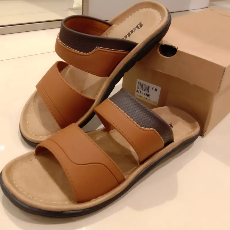 Sandal Pria Bata Original Model Selop warna coklat dan Biru bahan sintetis SANDAL BATA SALVADOR 1