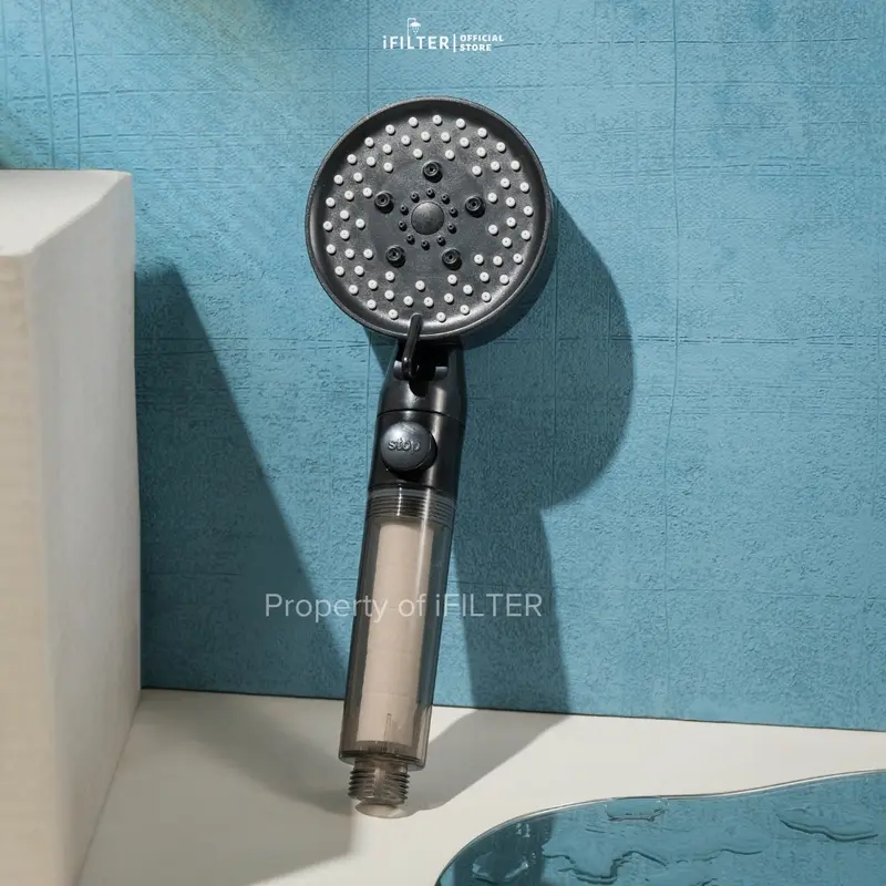 iFILTER - One Year PLUS Package 1 Black Pearl Shower Head and 6 + 3 (FREE) Refill Filter 3