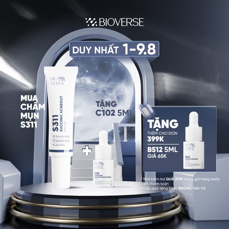 Gel chấm mụn 3% Succinic acid + 1% Salicylic Acid Bioverse S311 Succinic Acneout 10ml