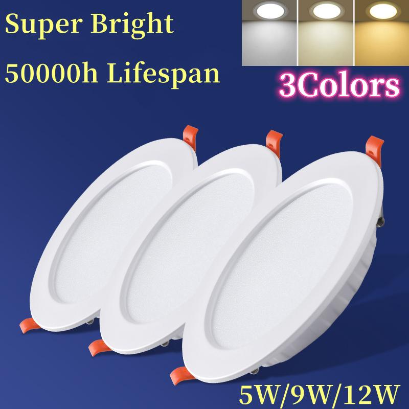 Lampu LED Downlight 3 Colors Dimmable Ceiling Lights Energy Saving ...