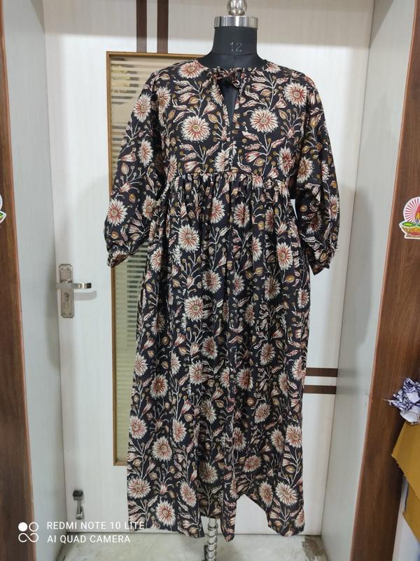 Product Introduction of Indian blockprint cotton Midi Maxi Dress by Wild Poppies 16