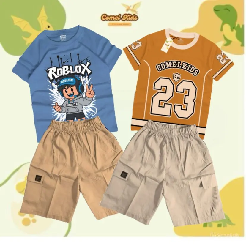 PAKET HEMAT KODE 001-100 SETELAN ANAK PREMIUM SIZE 6-9 TAHUN Baju Anak Laki-laki Katun 30s Combed Drill Slup Rayon Nyaman Aman untuk Kulit Anak