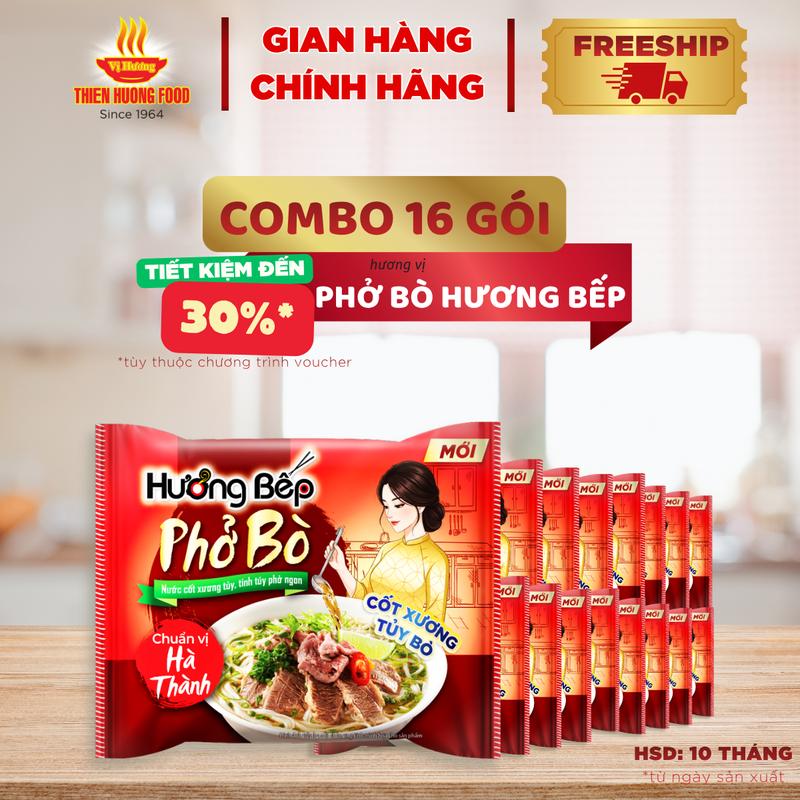 Thùng 16 gói Phở Bò Hương Bếp 70gram/gói