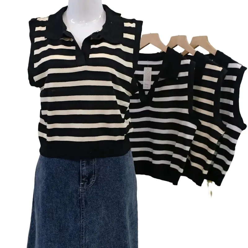 vest knit Korean style v neck meral 0