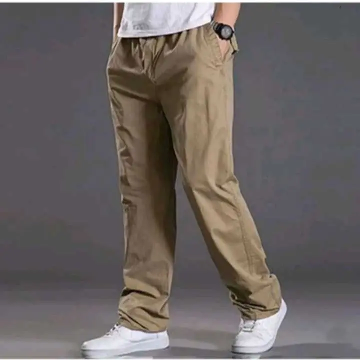 Celana Straight Panjang Pria Chinos Dewasa Unisex Pria Wanita Longgar Korean Style Standar Chino Kekinian Mid Waist 1