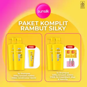 3in1 Sunsilk Shampoo Silky Smooth 400ml x2 GRATIS PRODUK TAMBAHAN