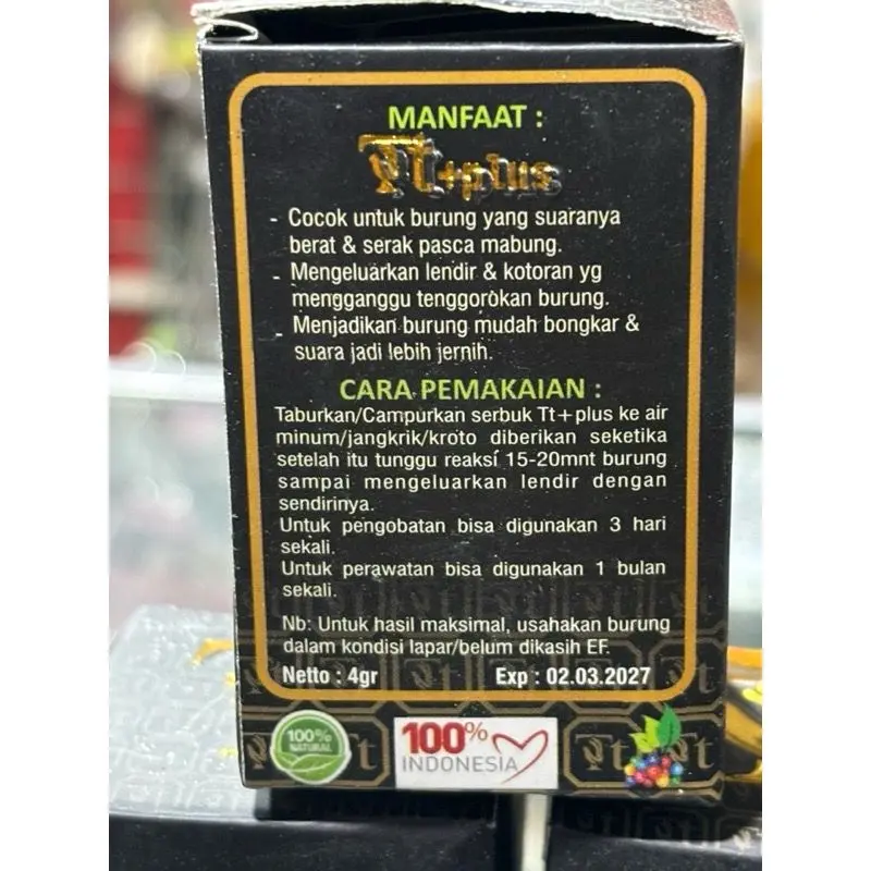Tt+Plus Obat Gurah Burung Murai Batu Kacer C Ijo Kenari Vitamin 3