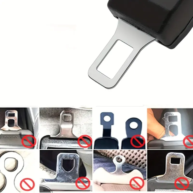 Universal Car Seat Belt Clip, 2 Counts Car Seat Belt Buckle Extender, Safety Belt Buckle Extender, Compatible with Most Cars, Automotive 4