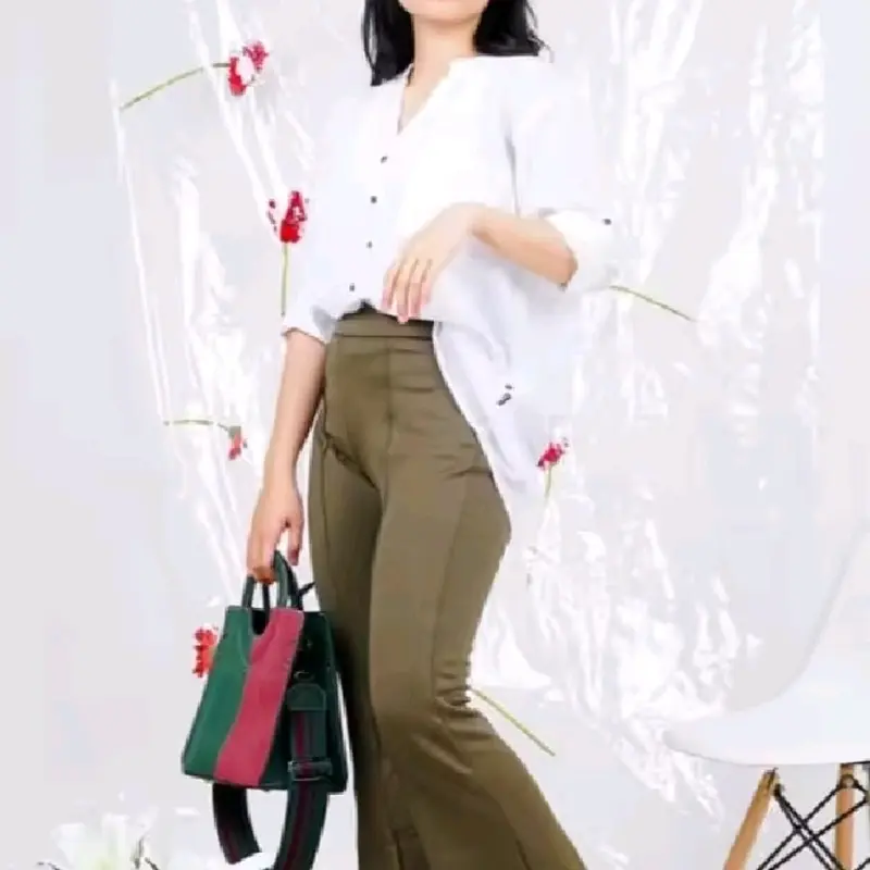 Celana Cutbray Knit Zipper Premium Tebal Pinggang Elastis Celana Wanita Remaja Ootd Kekinian Trand Terbaru 2025 Fashion  Modern Highwaist Korean Celana Wanita Jumbo Panjang 0