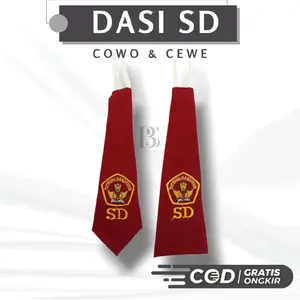 Baju Seragam Dasi SD Merah Logo Bordir Laki Laki Perempuan
