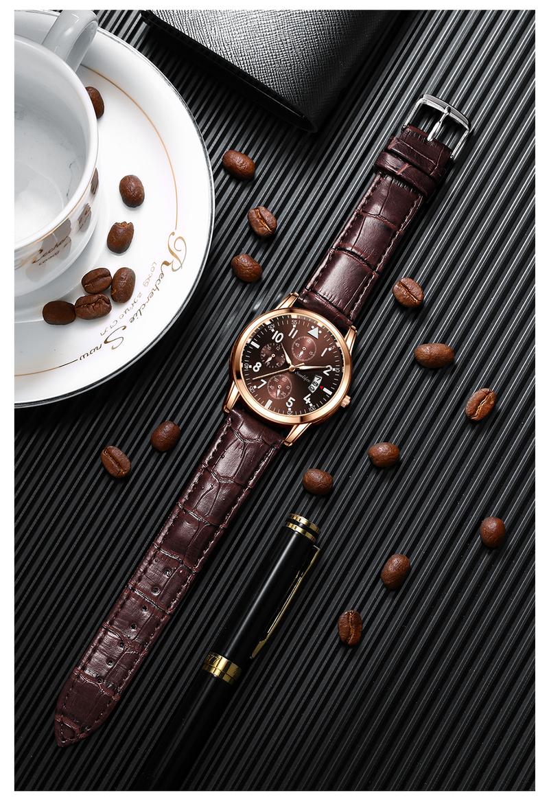 Product Introduction of Sunlifex Jam Tangan Pria Original Anti Air Kuarsa Tali Kulit Jam Tangan Cowok  Watches  SL7004 6