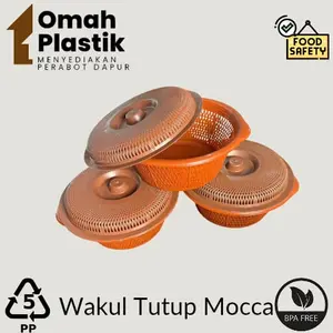 (PAKET HEMAT 4 LUSIN) WAKUL TUTUP MOCA MATAHARI - BESEK NASI TUTUP HAJATAN PLASTIK - WAKUL TUTUP NASI BERKATAN BAHAN PLASTIK TEBAL
