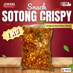 [1kg] Kerupuk  Sotong Goreng Crispy Jawara Pedas Jeruk/Cikruh/Original
