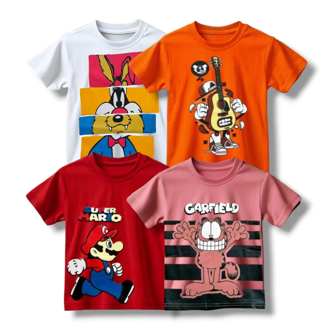 Baju Kaos anak laki-laki Paket Hemat Isi 4 pcs Motif Best seller