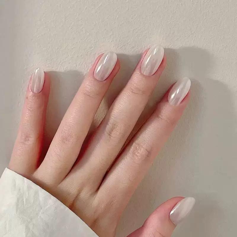    Mã TK-501   Bộ 10 Nails hàng sơn gel thủ công ngoài tiệm màu nước gạo tráng gương form tròn ngắn kèm keo 