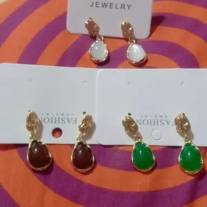 【Taoxee】Anting Anting Wanita Batu Mata Harimau Air Mata Halus Berkilat Berkesan Megah D110