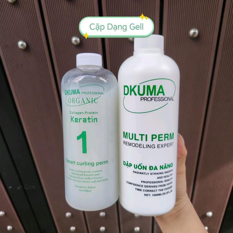 Cặp Uốn Lạnh DKUMA ORGANIC Protein Keratin Collagen 800ml Women Uốn Tóc Nam Nữ