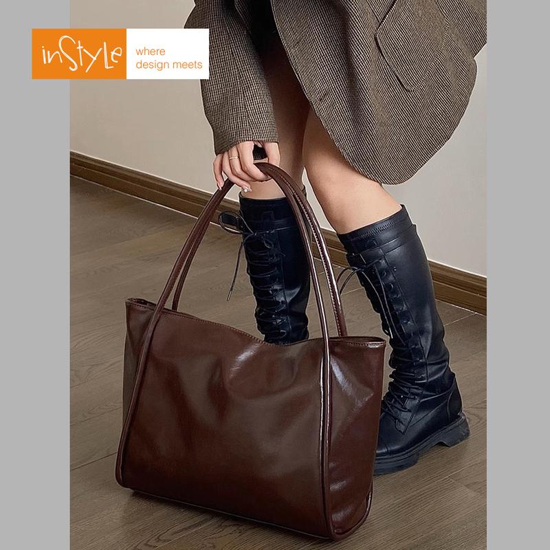 Tas Bahu Tote Bag Wanita Korean Style Shoulder Bag Size Besar (T2-042) Kulit PU 9