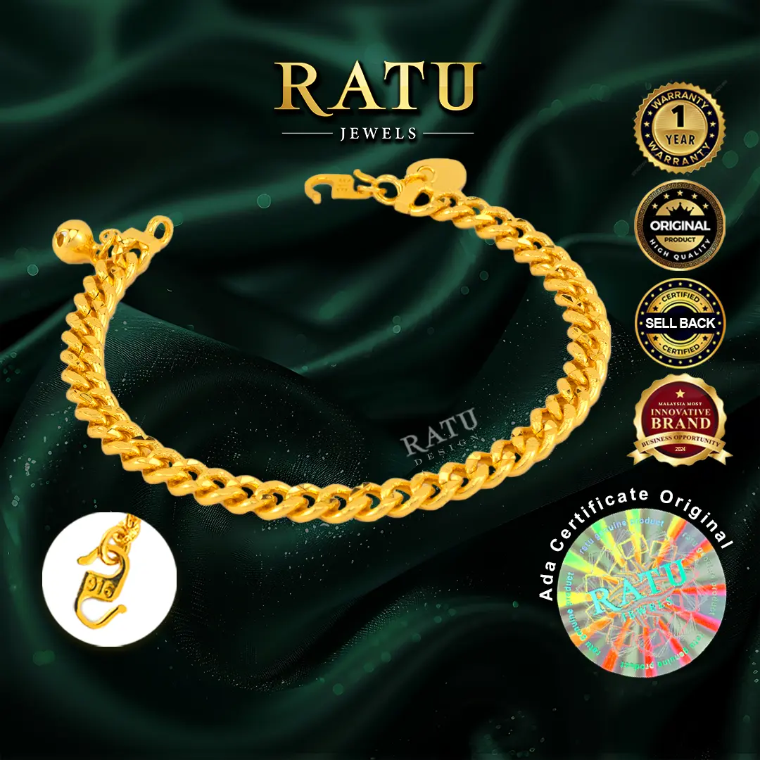 Hand chain (12.59G) Gold Queen baby Coco 0.6cm daily wear plated bangles/bracelets jewelry (11rj)