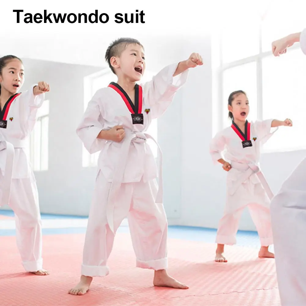 Dobok เสื้อผ้าเทควันโดสำหรับเด็กและผู้ใหญ่ ชุดคาราเต้ ชุดเทควันโด เสื้อผ้าคาราเต้ #445054