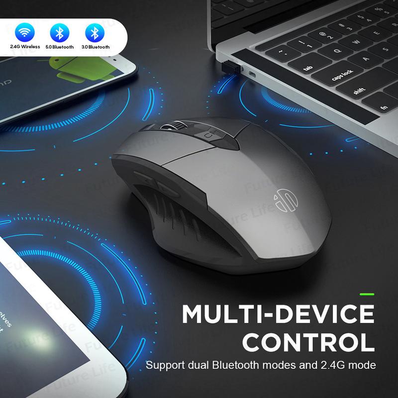INPHIC PM6 Mouse Wireless Bluetooth Rechargeable 2.4G Office Silent Mouse Support PC Laptop Tablet Mouse Gaming 4