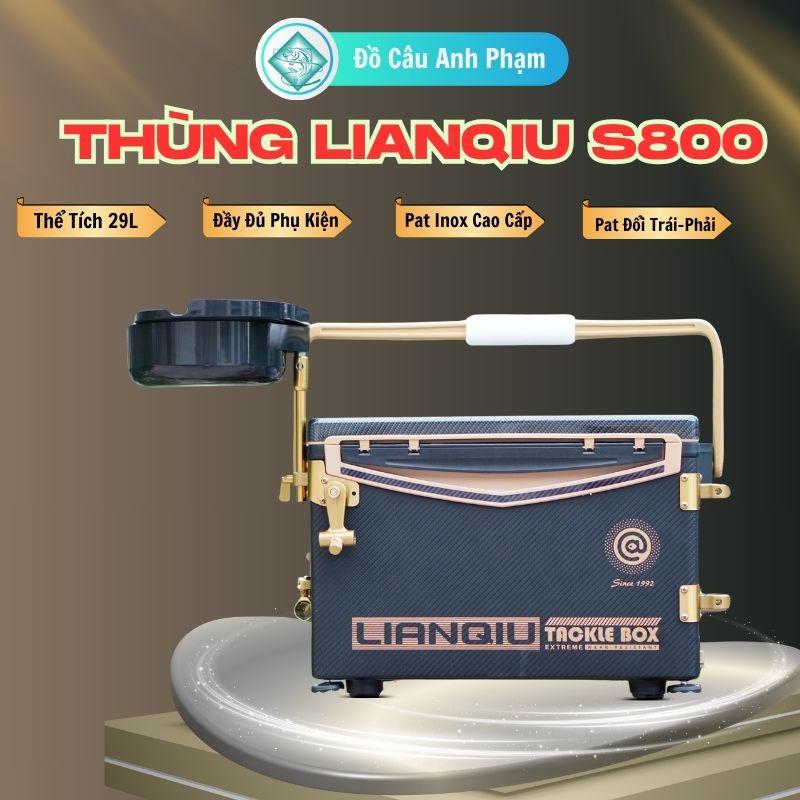  Thùng Câu Đài LianQiu S800 Trokle Pat Inox Không Tựa Thể Tích 29L Bản Kỉ Niệm Đầy Đủ Phụ Kiện TC-24 