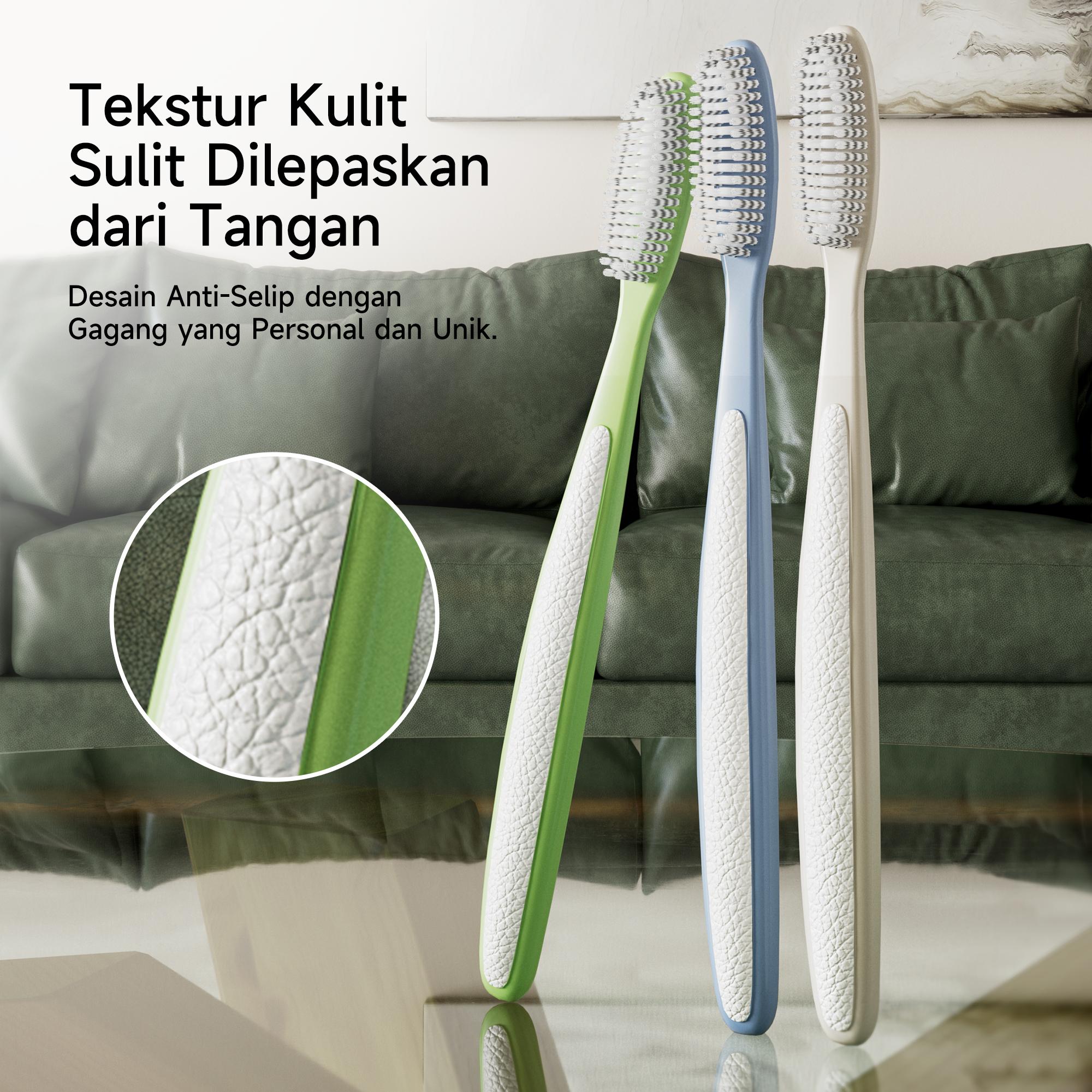Sikat Gigi Dengan Kepala Panjang dan Lebar Ideal untuk Bepergian Pembersihan Cepat Lembut Seperti Kapas untuk Melindungi Gusi  toothbrush sikat gigi travel kit