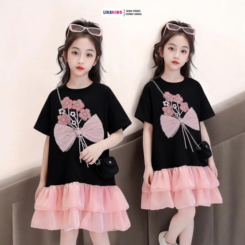 Đầm váy thun polo cho bé gái kiểu dáng TÙNG XOÈ LikeKids E66